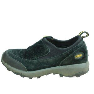 LL Bean Black Suede Slip-On Insulated Outdoor Hiking Moccasin Shoes Size 8.5 M